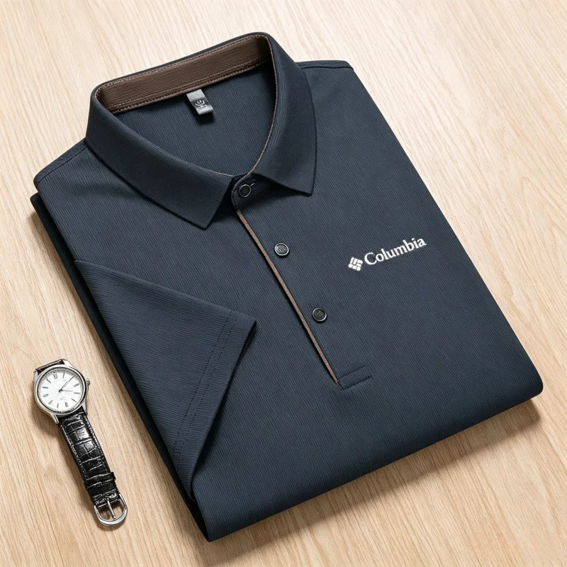 

Men's Polo Shirt Luxury Texture Business Casual Commute Outdoor Casual Breathable Quick Dry Short Sleeve T-Shirt