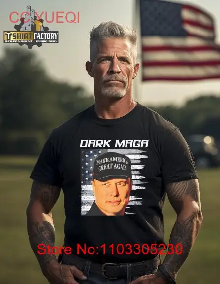 Футболка Dark MAGA Elon Musk, смелая футуристическая политическая уличная одежда Pro Fan с длинными или короткими рукавами