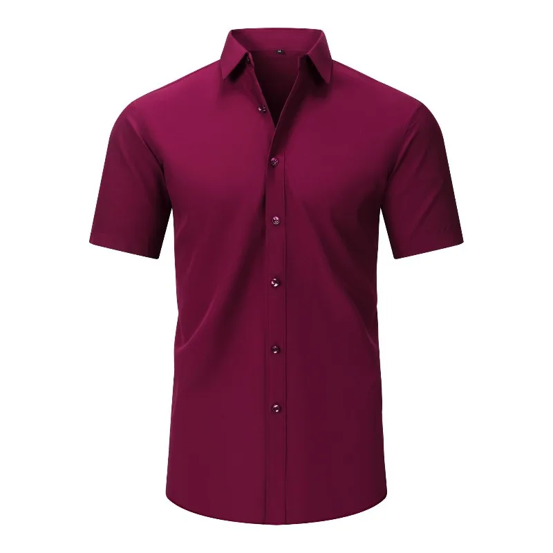 

Мужская рубашка европейского размера для экспорта 2026: Эластичная, не требующая глажки, с коротким рукавом, шелковистая, с вертикальным узором