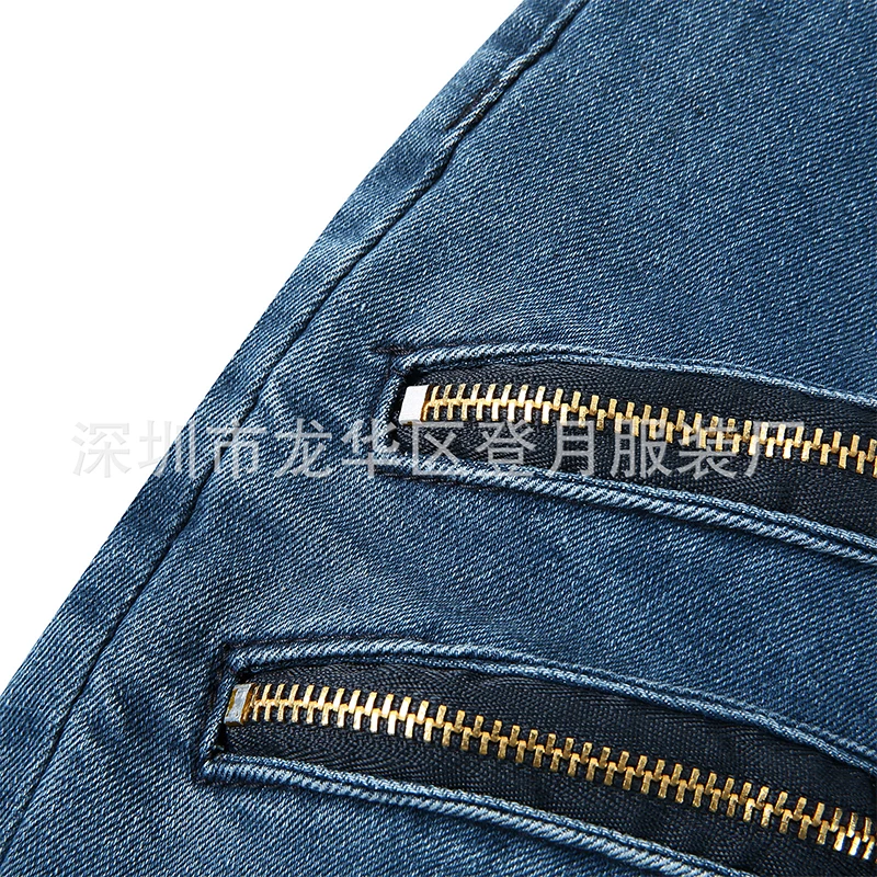 Spring And Fall Daily Casual Pants 4 Colors Skinny Stretch Jeans Motorcycle Men Solid Color Jeans Street Men\'s Clothing 2024