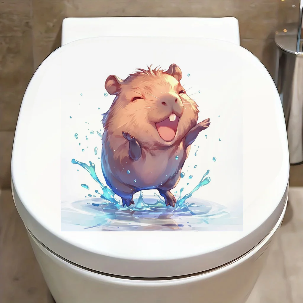 MT866# Cute Kawaii Capybaras Stickers, Bright Bathroom for Home Decoration, Vinyl Decals, Art Wall Paper, Outdoor Indoor Use