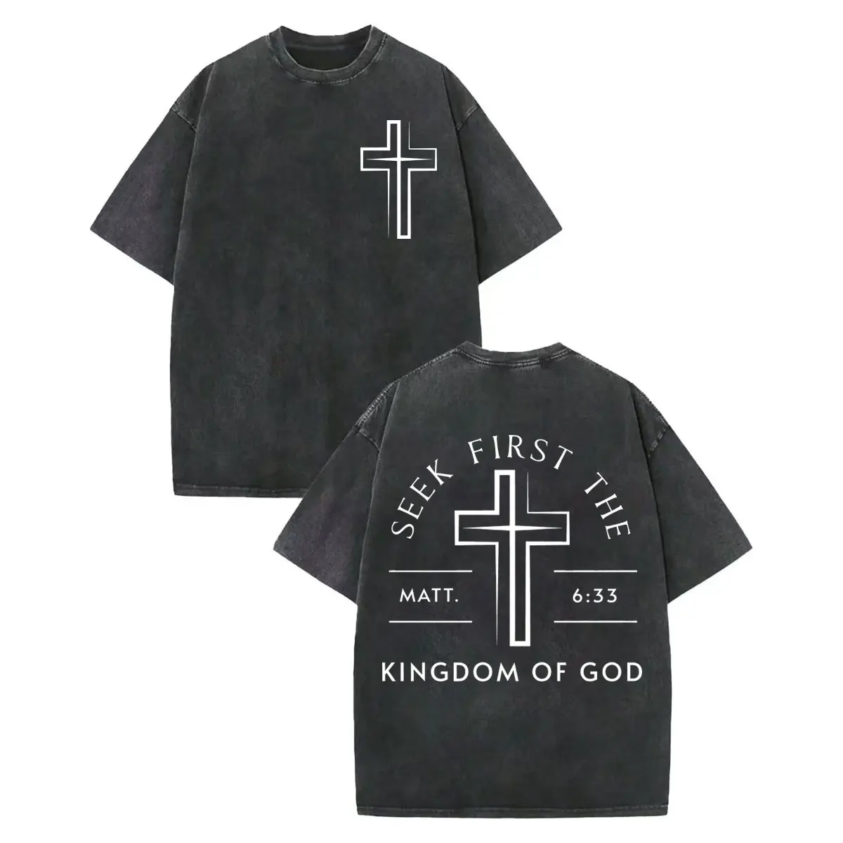 

Vintage Washed Christian Jesus Bible Verse Graphic T Shirts Summer Casual Cotton T-shirts Men Women Fashion Oversized T-shirt