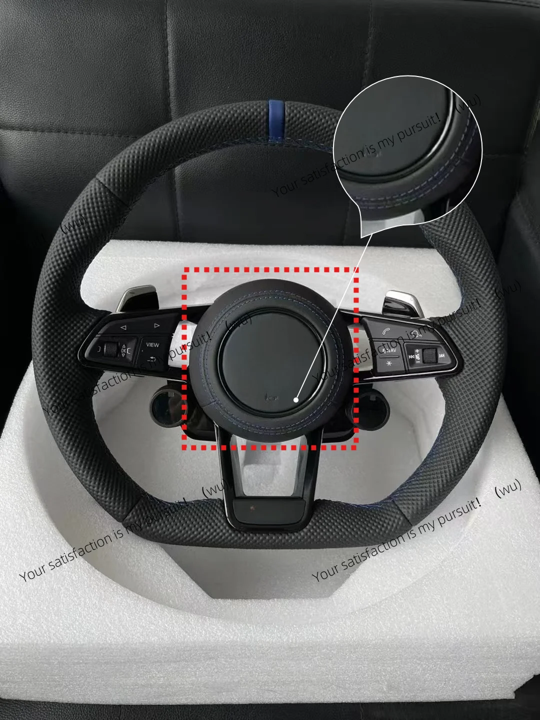 For Audi, Suede/Leather steering wheel covers, horn covers