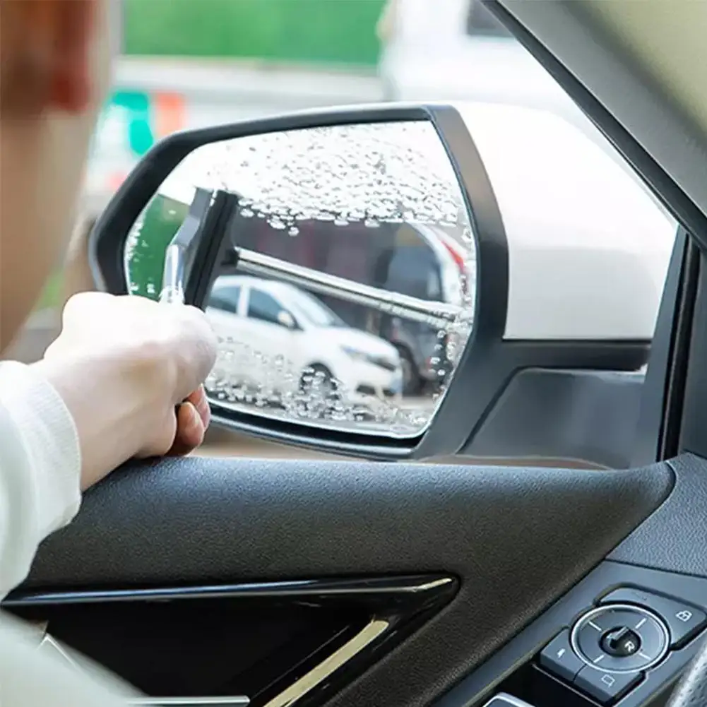 1 قطعة سيارة مرآة الرؤية الخلفية ممسحة الفولاذ المقاوم للصدأ تلسكوبي قابل للسحب الطبقات فرشاة رئيس السيارات مرآة غسل تنظيف فرشاة ممسحة