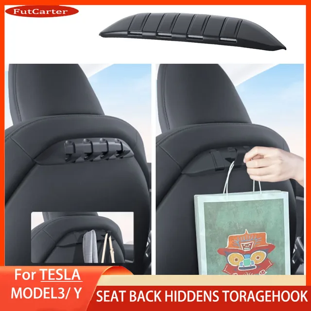 Dla Tesla Model 3 /Y Oparcie siedzenia ukryty hak Wieszak przedniego siedzenia ABS Stojak do przechowywania Nowy Model3 Highland Akcesoria samochodowe
