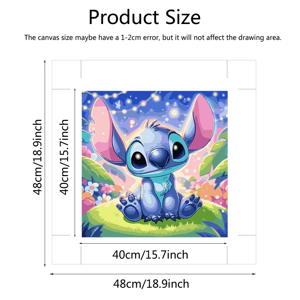 Disney Oil Painting By Numbers Fantasy Lilo Stitch Cartoon Arts And Crafts Paint Creative Hobbies Drawing Handicraft Home Decor