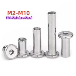 M2 M3 M4 M5 M6 M8 M10  304 Stainless Steel Flat Hexagon Socket Head Furniture Rivet Insert Joint Sleeve Connector Nut