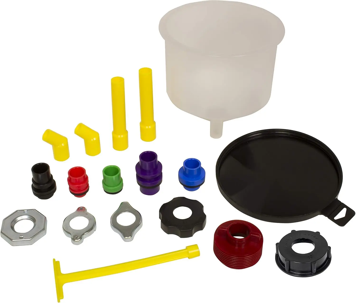 

Spill Free Funnel 18 Pc with Radiator Adapters and Caps for Cars Trucks