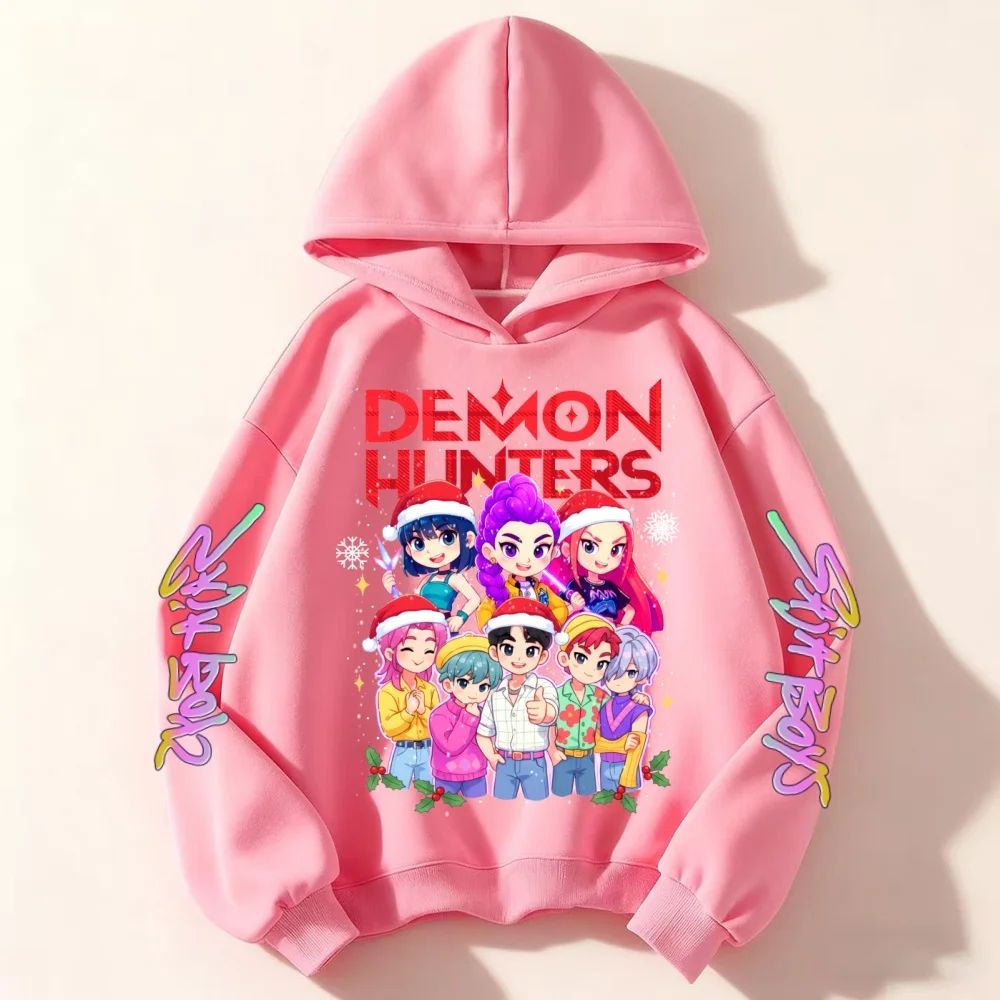 طاقم الرقبة طفل هوديي فيلم عيد الميلاد سلسلة هوديس مانغا الاطفال Kpop شيطان الصيادين الأطفال البلوز لطيف النمر هودي لفتاة