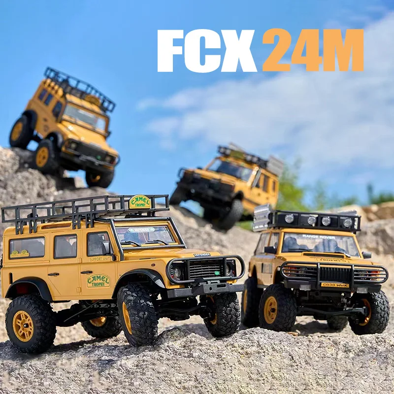 FMS جديد 1/24 Fcx24m سلسلة لاند روفر المهنية RC على الطرق الوعرة 90/110 مركبة أربع عجلات نموذج لعبة كهربائية تسلق السيارة