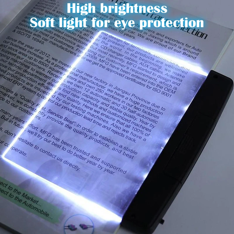 Draagbare LED-leeslamp Bright Light Lamp Board Lightwedge Book Light voor lezen in de