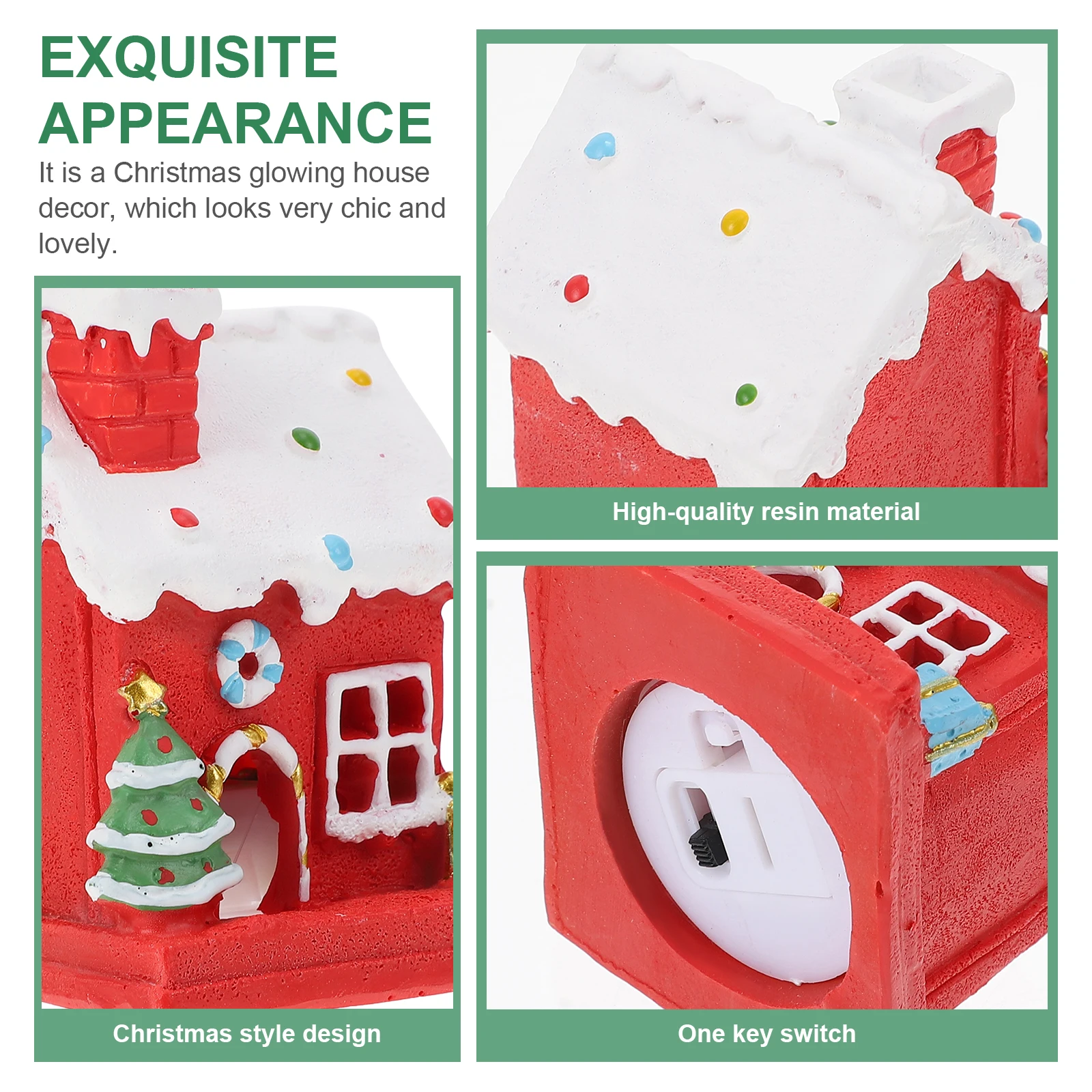 

Luminous Christmas Resin Decor Red Festival Christmas House nament Xmas naments Scene Cartoon Xmas Decoration Home Office