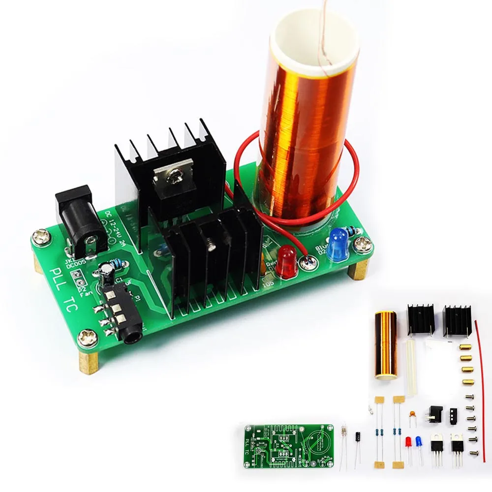 diy electronic musical tesla coil kit 18V 2A with 3.5mm audio connector diy soldering project physics experiment