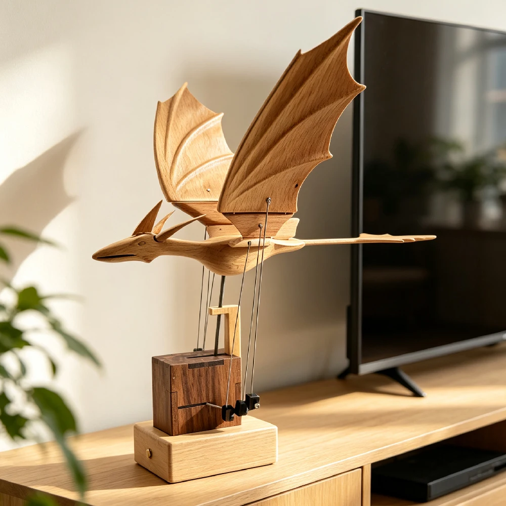 Creature Dragon Automaton Model, Handmade Mechanical Wooden Electric Bionic Animals Dynamic Model, Stress-Relief Decor Gifts
