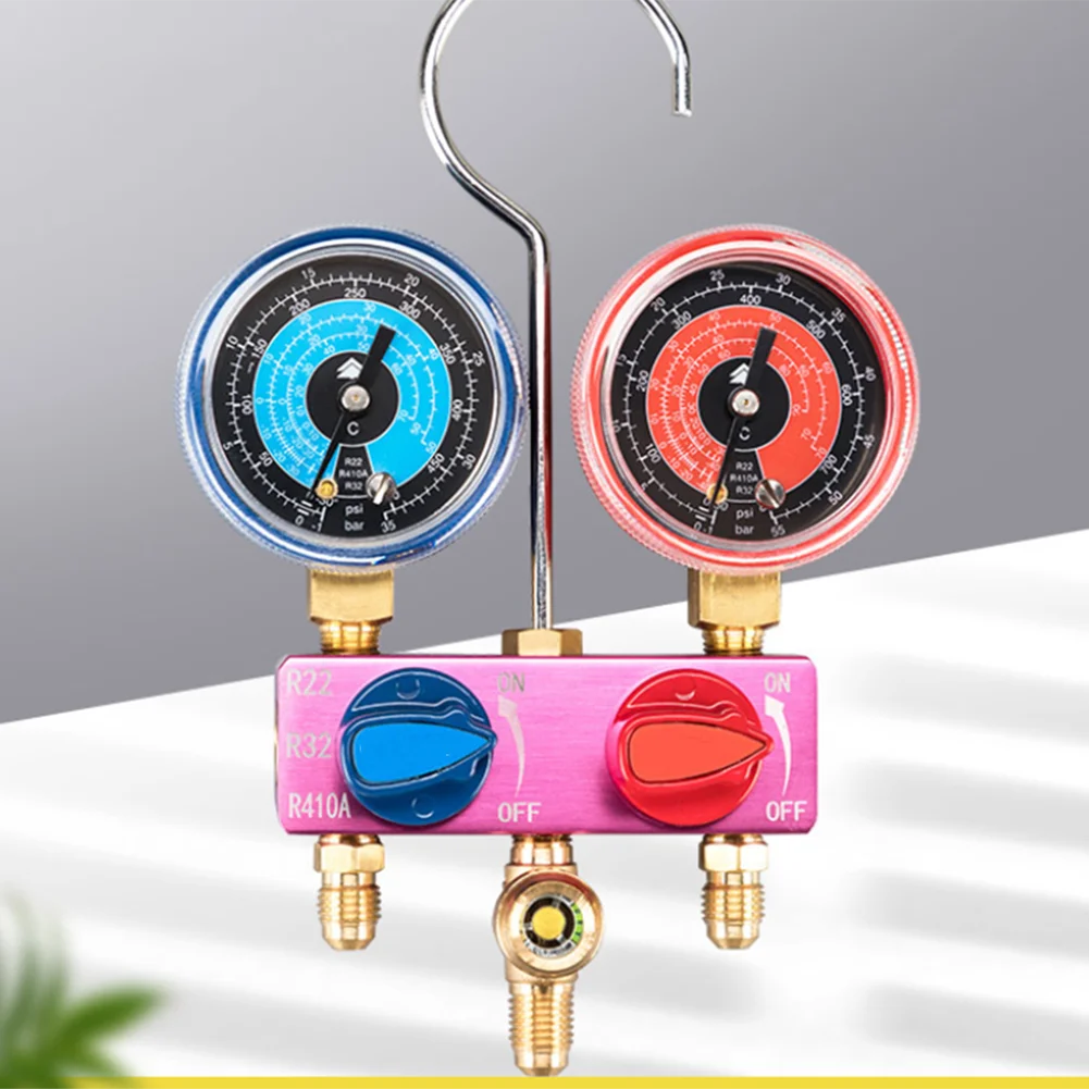 AC for service Tools HVAC Manifold Gauge For HVAC Maintenance Pressure Gauge Compact Portable Design Sight Glass Observation