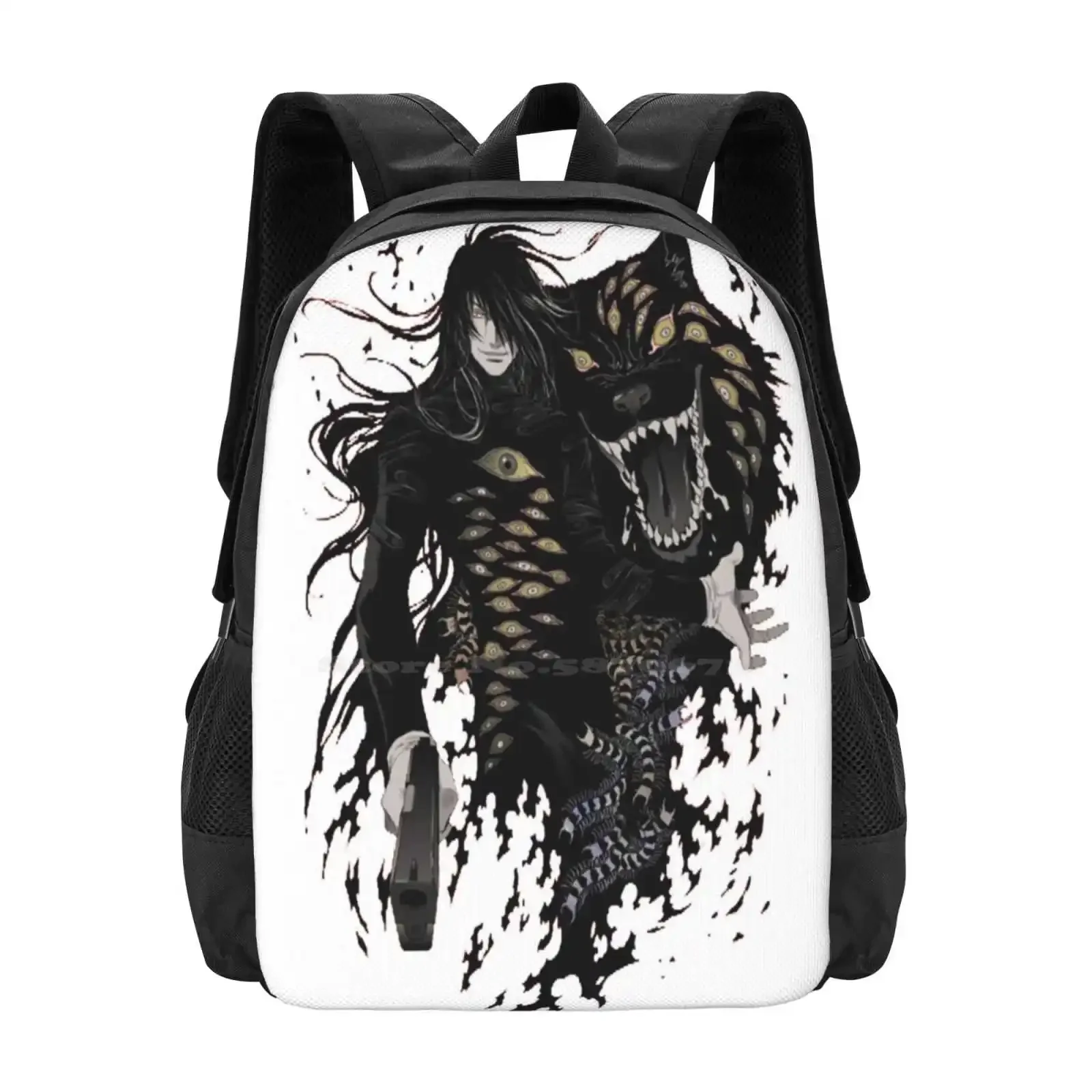 

Hellsing Ultimate Pattern Design Laptop Travel School Bags Alucard Hellsing Vampire Anime Blood Dog Gun Shoot Ghost Eye