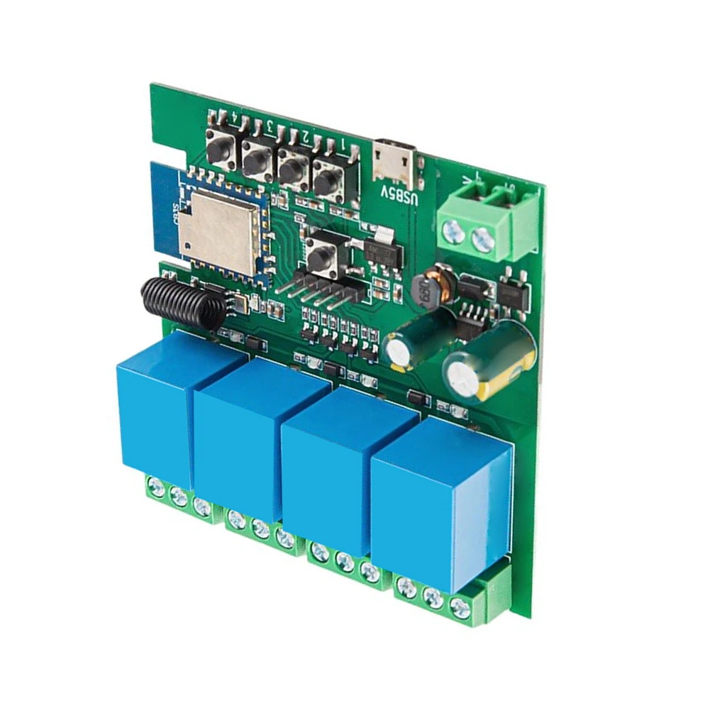 1pc For Graffiti WIFI RF Four-Channel Switch Module Voice Control For Smart Home DIY Accessories Easy To Install