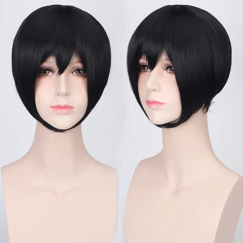 Cosplay Synthetic Hair Short Bob Wigs With Bangs Heat Resistant Grey Pink Purple Blonde Black White Blue Red Anime Cosplay Wig