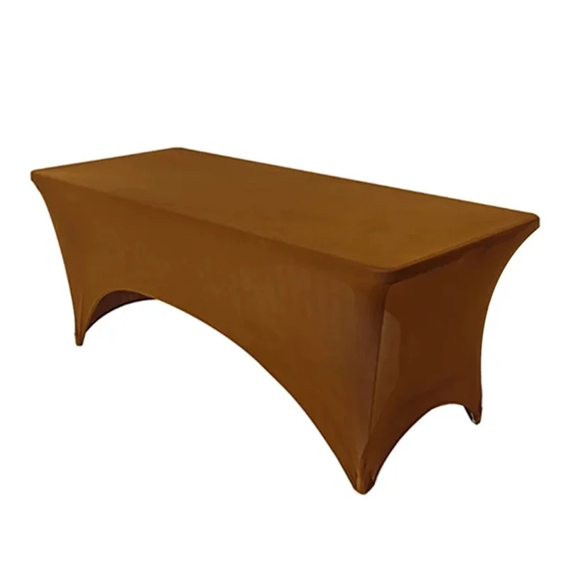 

Brown rectangular tablecloth new elastic solid elastic tablecloth for family gatherings, birthdays, etc