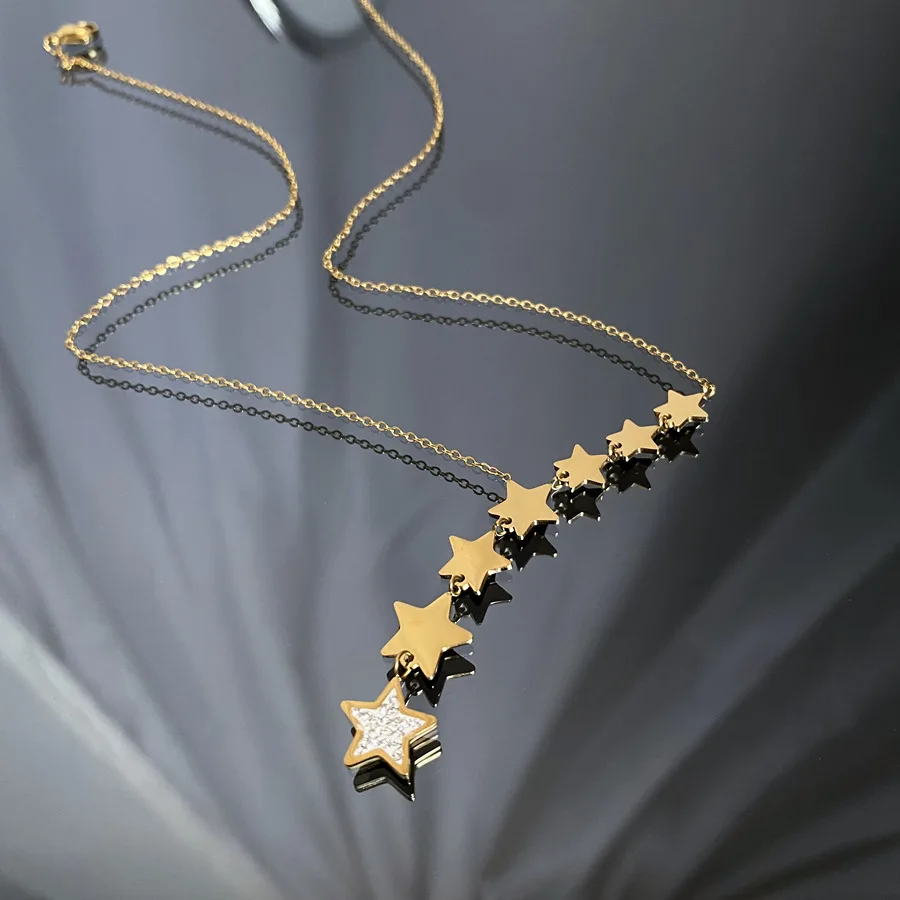 Light Luxury Pentagram And Winter New Versatile High-end Necklace Can Be Used As A Sweater Pendant