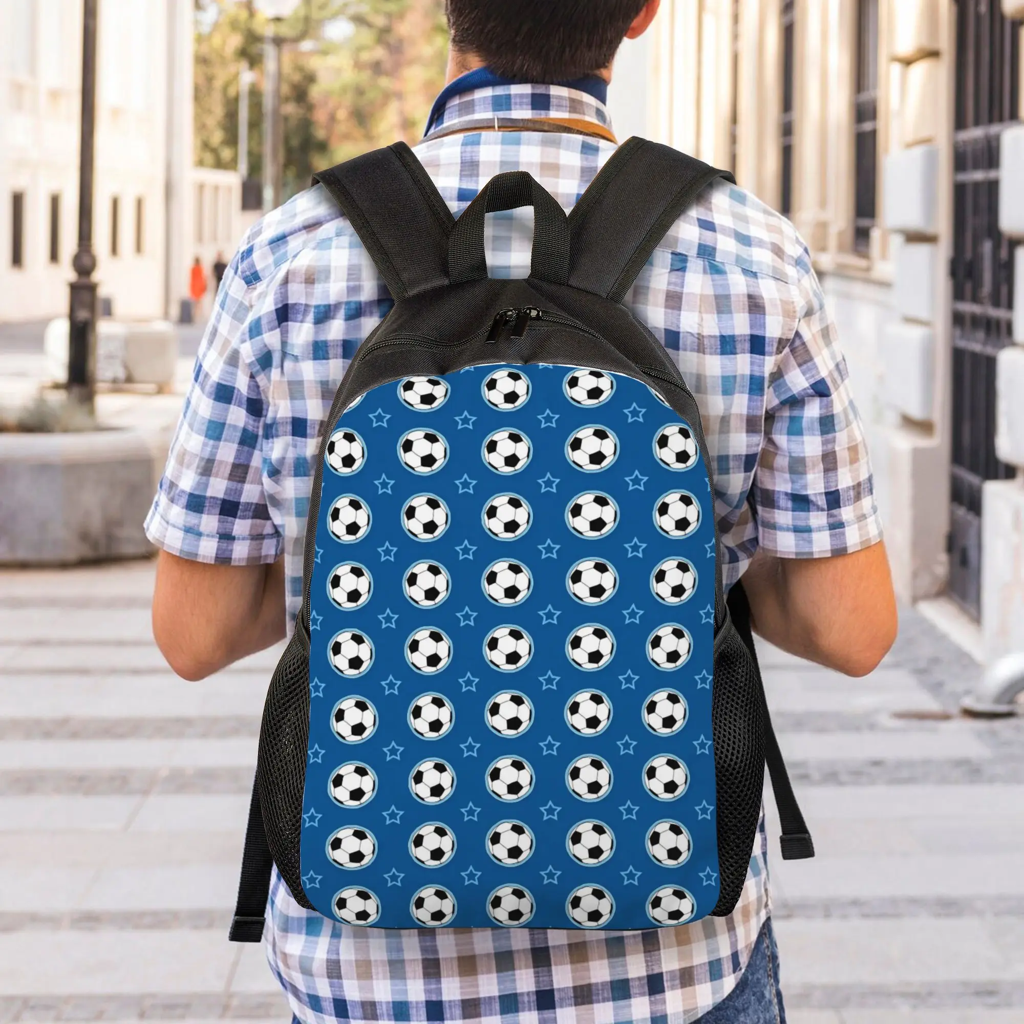 

Schoolbag Back to school season Soccer Football Fan Merch 66 Solid Backpack