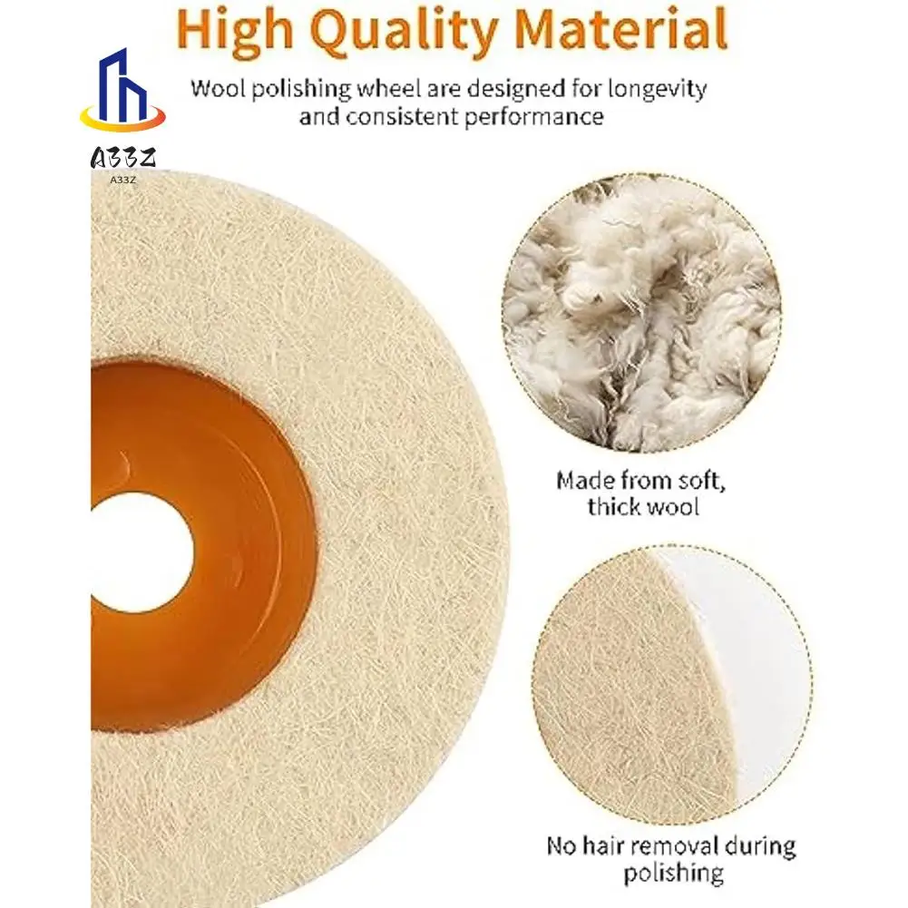 

A33Z-14Pack 4-дюймовый полировальный диск из шерстяного фетра, полировка шерсти для полировки для угловой шлифовальной машины 100, полировальный круг для шерсти