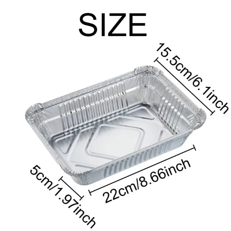10/20PCS Disposable Aluminum Foil Pans Food Storage Trays Thickened Baking Containers for BBQ Grill Dessert Cooking Kitchen