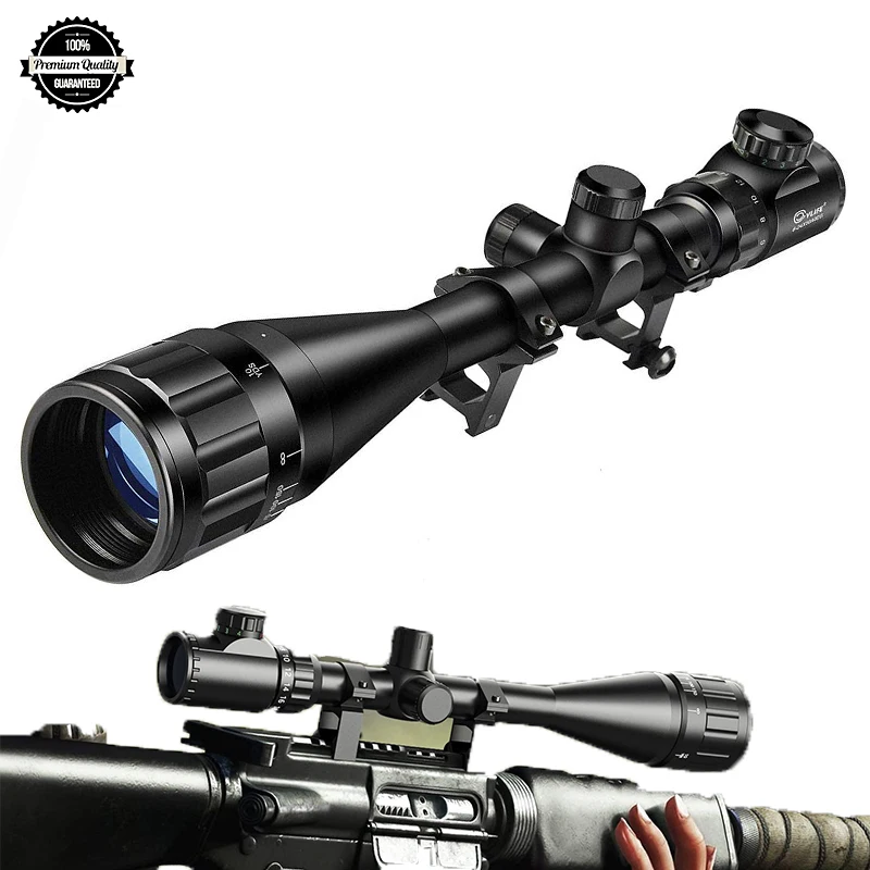 

CVLIFE 6-24x50 AOE Rifle Scope Optical Sight Red Green Illuminated Aluminum Free Mount 20MM Tactical Riflescope Airsoft