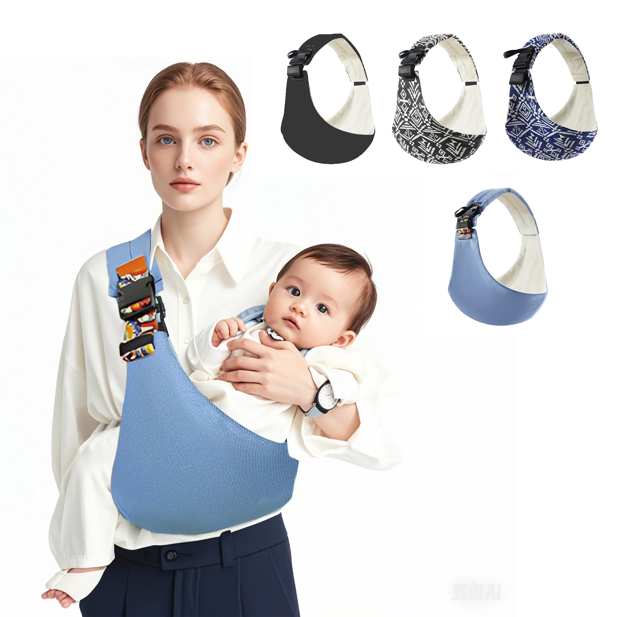 Baby Sling Carrier,Baby Sling for 10-30lbs(Black) Adjustable,Lightweight,Easy to Store,Front & Rear Safety Buckle Design,Travel,
