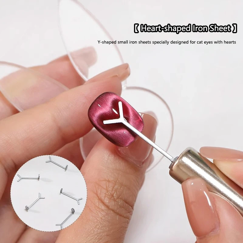 1Pcs Nail Art Magnet Set With Y-shaped Cat's Eye Magnetic Rod For Match Heart Shaped Effect Magnet Polishing Nail DIY Tools