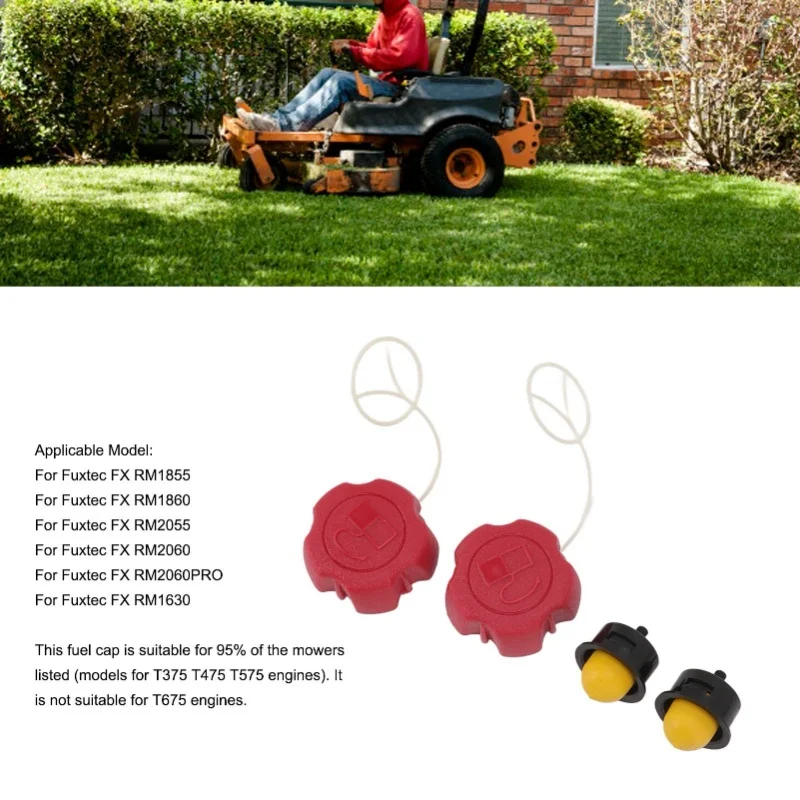 2 Set Lawn Mower Fuel Cap Primer Bulb Replacement Part Kit For Fuxtec FX RM 1630 1855 1860 2055 2060 2060PRO