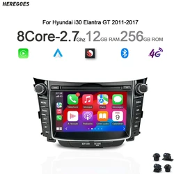 Auto Android 13 Car Android Player Navigation RDS Stereo Bluetooth Wifi GPS Carplay Radio For Hyundai i30 Elantra GT 2011-2017