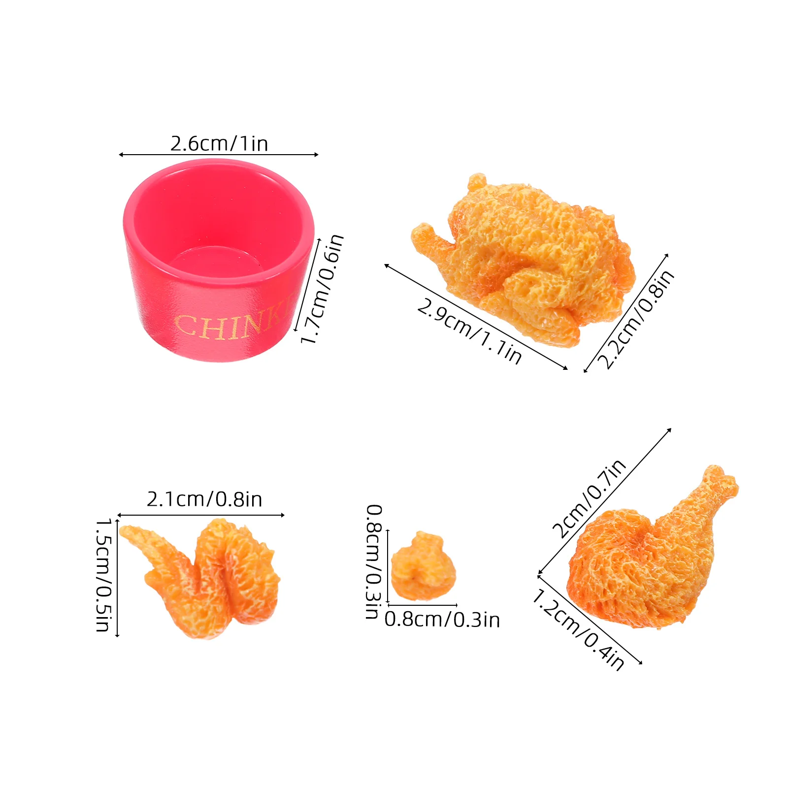 مجموعة واحدة من دعامات جناح عصا الدجاج المقلدة للطعام الاصطناعي للأطفال، ديكور الحفلات، أرجل الدجاج الصناعية الواقعية #2
