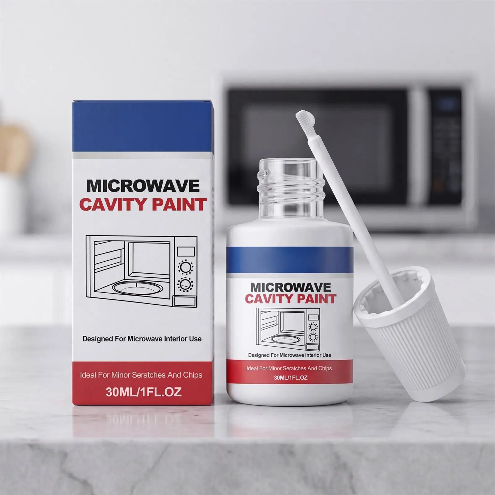 30ml Microwave Cavity Paint with Brush Food Safe High Gloss Universal Appliance Repair Cavity Coating for Kitchen Home Dorm