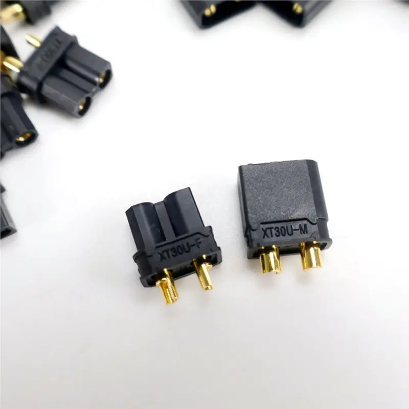 【Big Deal】10Pairs XT30 XT-30U Black Male Female Bullet Connectors Plugs For RC Multi Axis Aircraft Fixed Wing Lipo Battery ESC