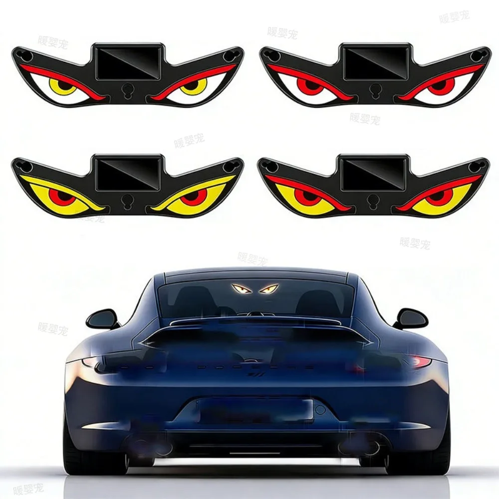 Universal Devil Eye Solar Wireless Decorative LED Warning Lamp Car Window Ambient Demon's Eye Anti-Collision Expression Light