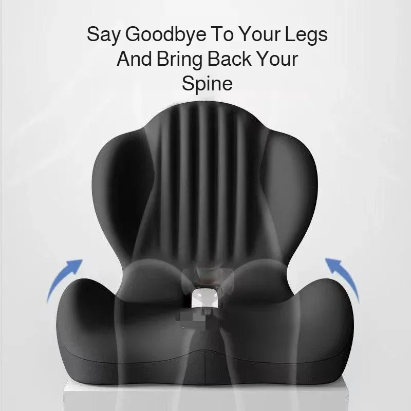 Shell shaped seat cushion and backrest for office and student use comfortable for long periods of sitting car lumbar support