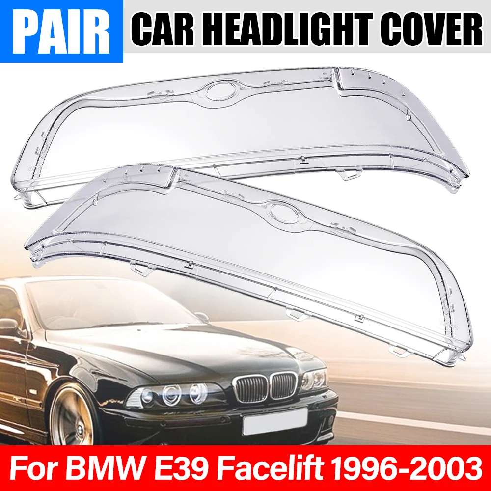 

Крышки передних фар для BMW E39 (рестайлинг) 96-03, корпус фары из ABS-пластика # 6312837530128375302 Прозрачный абажур