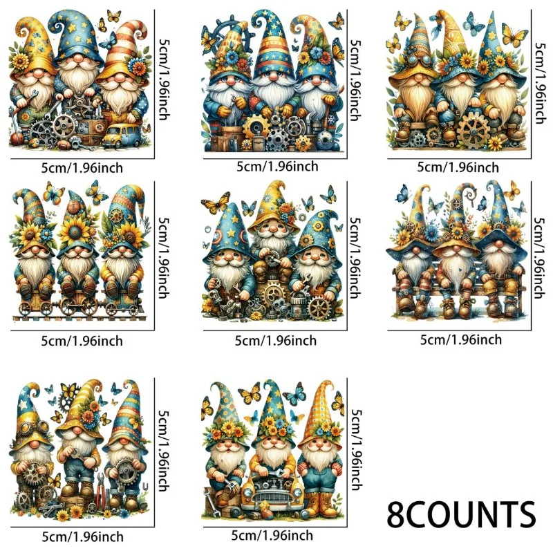 Gnomes and Animals Sublimation UV DTF Stickers, Waterproof Sticker Pack for Decorating Mugs, DIY Art Supplies，Home Decoration