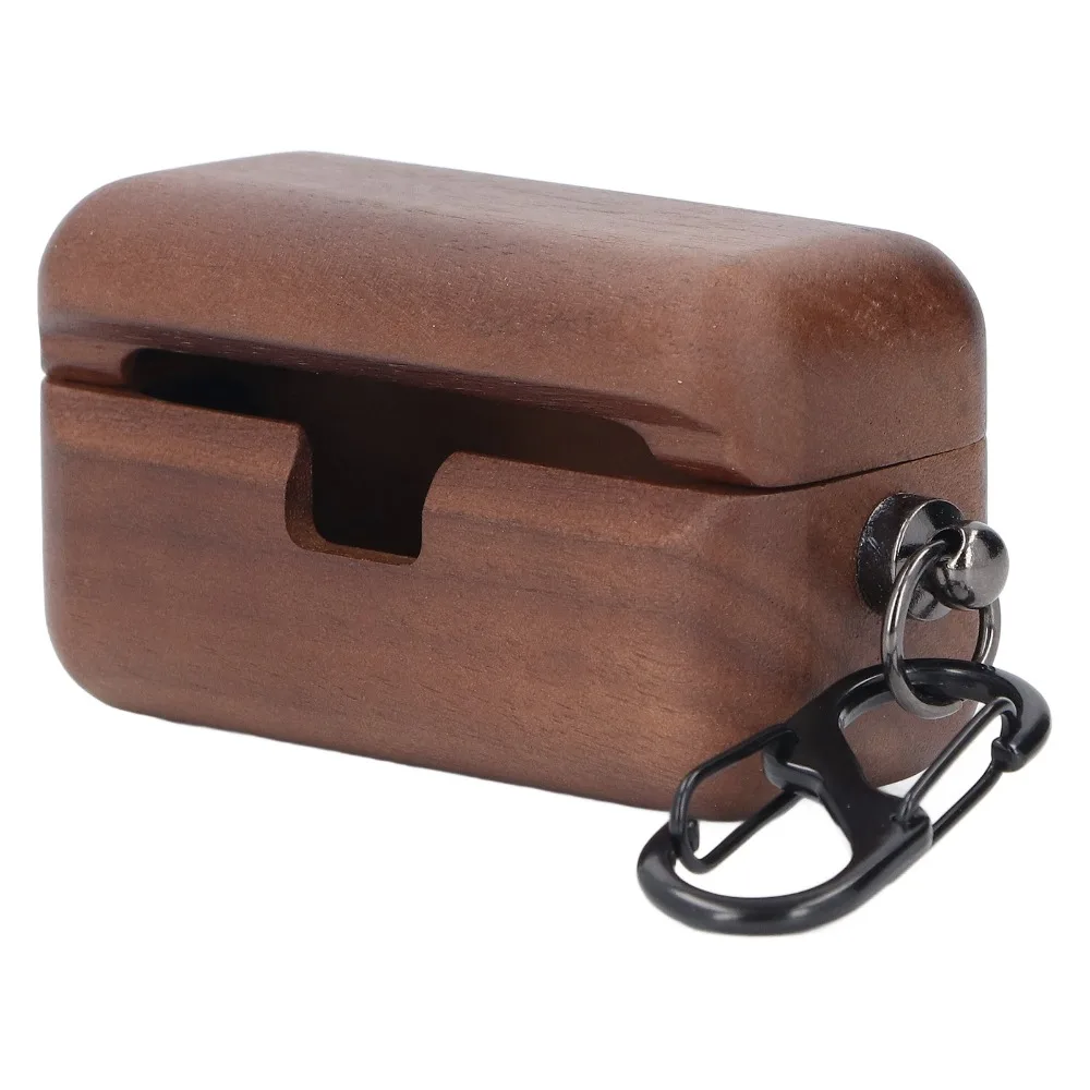Holzgehäuse aus Walnussholz, fein poliert, kabellose Ladeunterstützung, Holzschutz, Bluetooth-Kopfhörer-Etui für Panasonic AZ80
