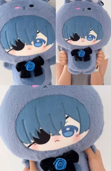 Anime Black Butler Ciel Phantomhive Plush 45cm Cotton Figures Gift Hug Pillow Role Play Kawaii Birthday Xmas Gift Halloween - view 3