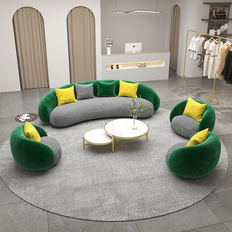 

Comfortable Curved Sofa Foam Sponge Bed Adults Armchair Sectional Lazy Relax Sofa Ergonomic Unusual Canape Salon Home Furniture