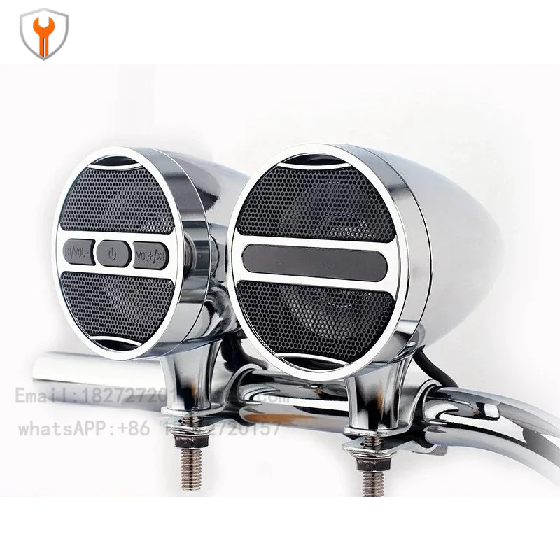 Waterproof 12V Bluetooth Motorcycle Speaker All-Metal Handlebar Audio MP3 Player for Motorbike Electric Scooter