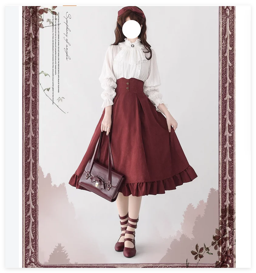 Spring and Autumn CLA Elegant Retro Classic Fishbone Half Skirt Vest Shirt Lolita