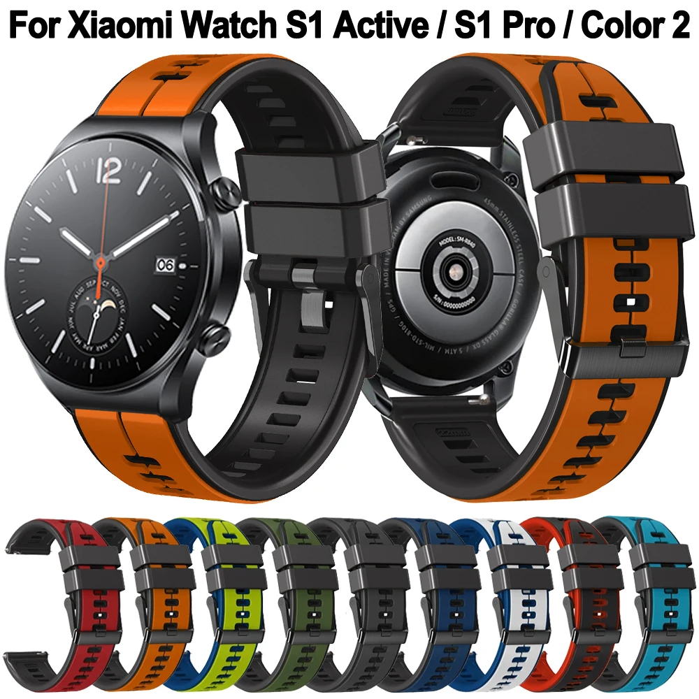 New S1 Active Strap For Xiaomi Mi Watch 2 Pro S3 S1 Pro Straps 22mm Silicone Bracelet For Mi Watch S2 42mm 46mm Watchband