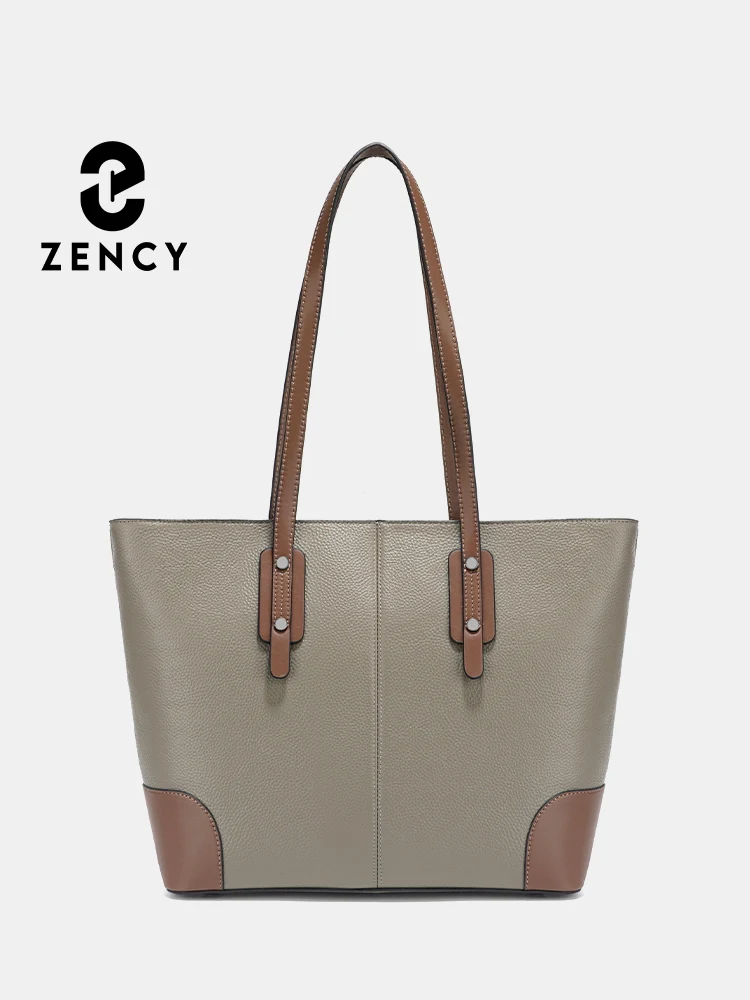 

Zency из натуральной кожи на плечо для женщин, дизайнерская сумка для покупок большой емкости для Ipad, паспорта, женские сумки, модная мода