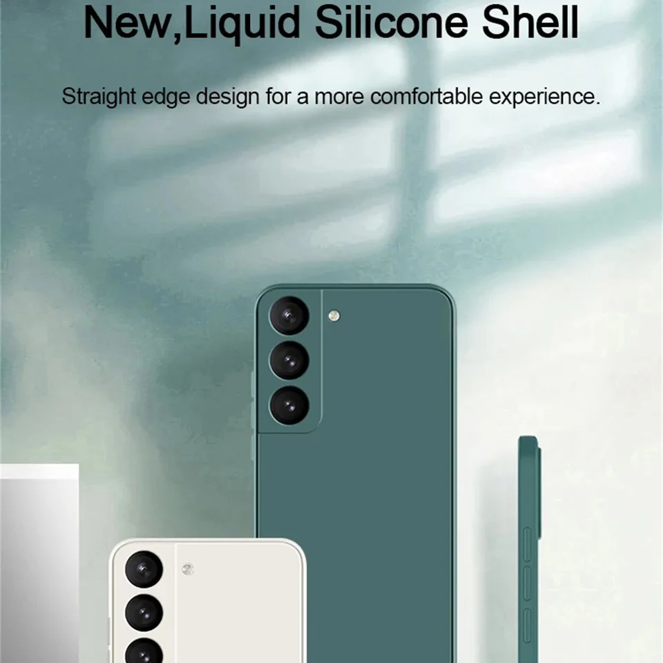Funda de silicona líquida de lujo para Samsung S25 S24 Galaxy S20 S21 S22 S23 FE Plus Note10 20 A52 A31 A41 A71 A51 A72 A70 A50 2