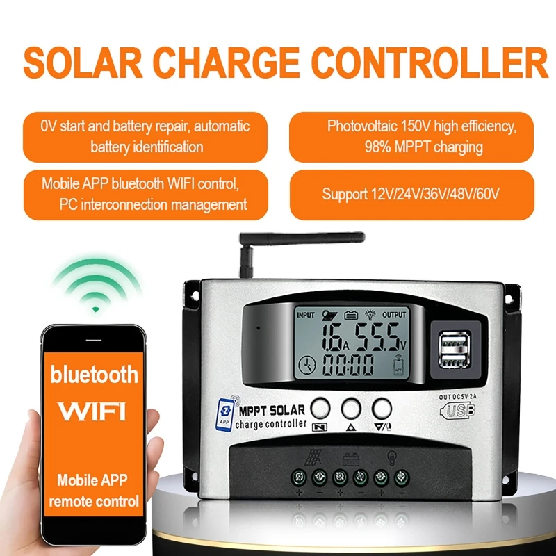 12v-24v-36v-48v-60v-bluetooth-wifi-mppt-solar-charge-controller-lcd-display-dual-usb-mobile-app-remote-photovoltaic-controller