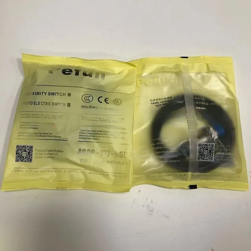 New Original Pefun GAM8-18GM-D1 Inductive Proximity Switch M18 Non-Flush, DC Second Wire Normally Open