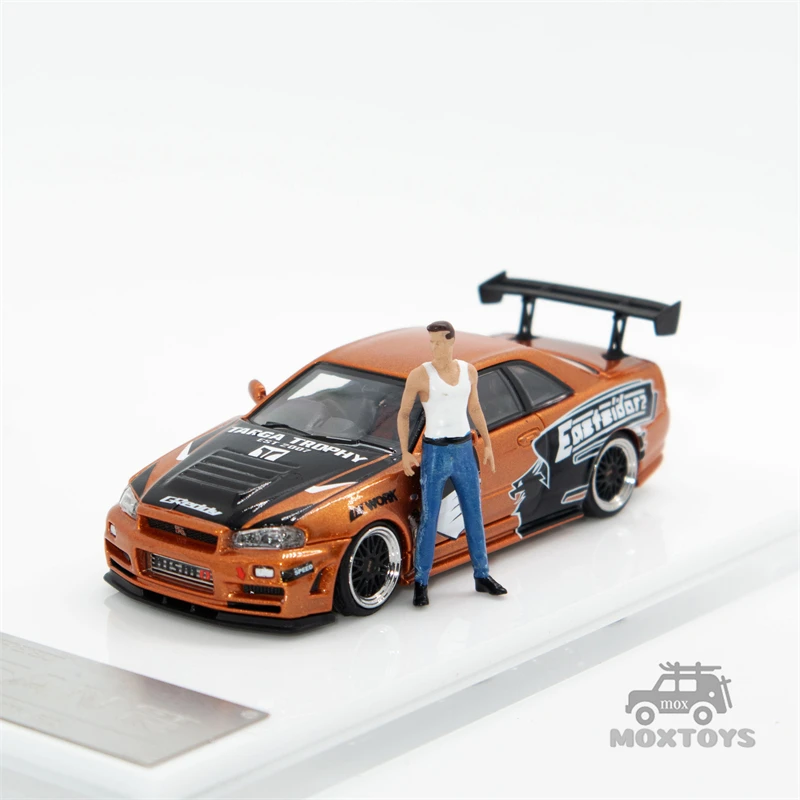 Fast Speed FS 1:64 Skyline GT-R R34 Z-Tune NFS Need for Speed 7 Underground Russian Gold limited599 Diecast Model Car